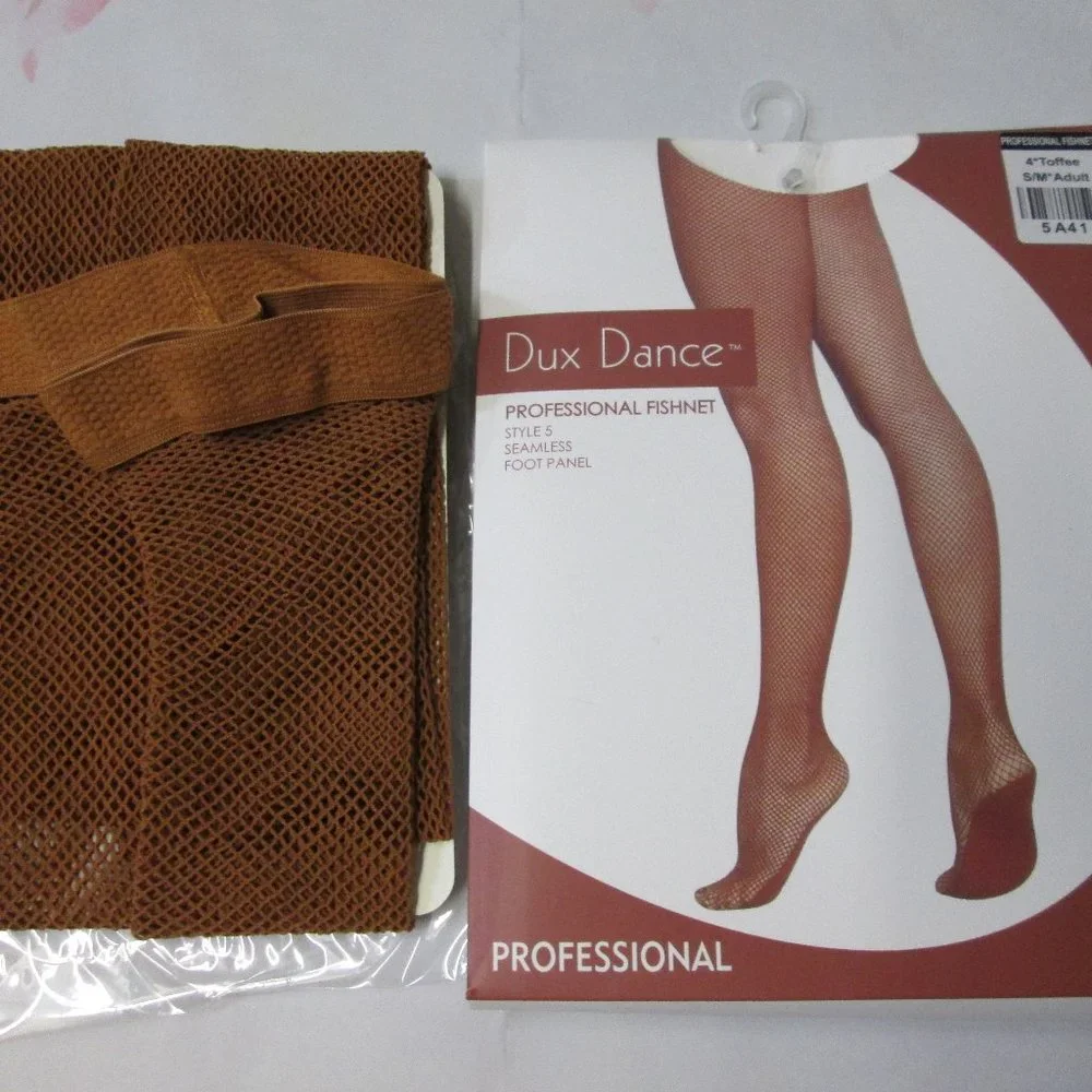 New Size SA MA LA Toffee Professional Fishnet Dance Tights by Dux. Seamless. - Picture 1 of 3